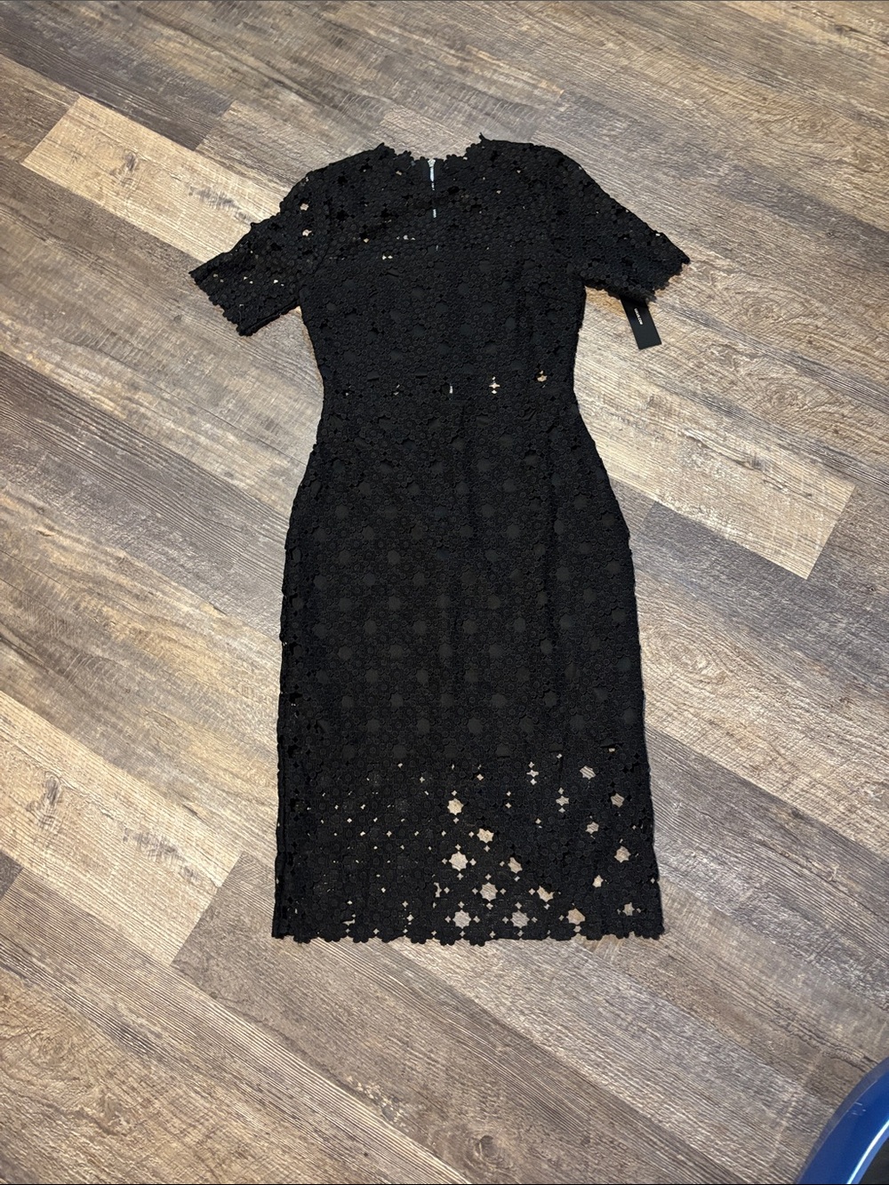 Lulu's Black Floral Lace Sheath Dress